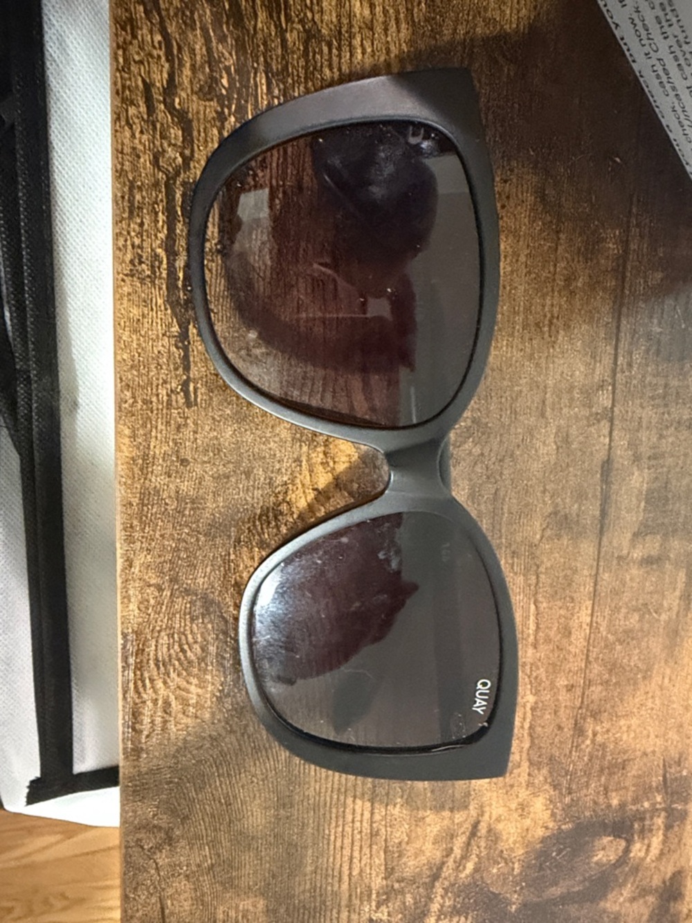 Quay Australia Matte Black Oversized Sunglasses with Dark Lenses